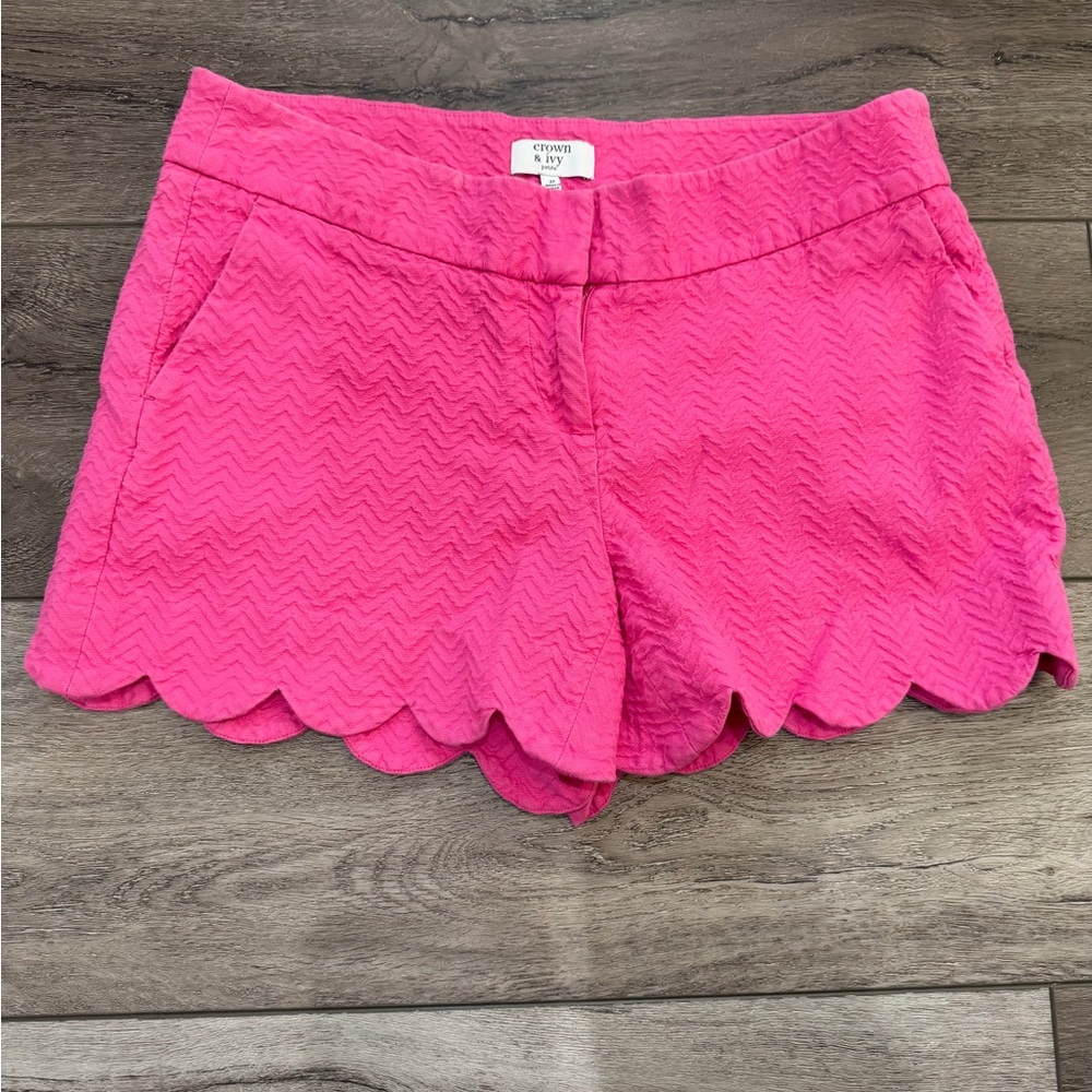 Crown & Ivy Women's High Waist Pink Shorts